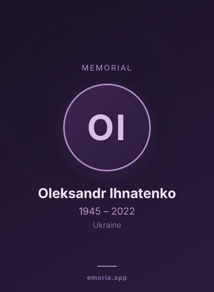 Memorial portrait of Oleksandr Ihnatenko