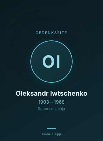 Gedenkportrait von Oleksandr Iwtschenko