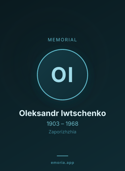Memorial portrait of Oleksandr Iwtschenko