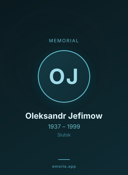 Memorial portrait of Oleksandr Jefimow