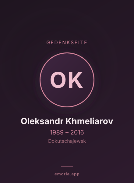 Gedenkportrait von Oleksandr Khmeliarov