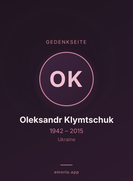 Gedenkportrait von Oleksandr Klymtschuk