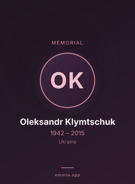 Memorial portrait of Oleksandr Klymtschuk