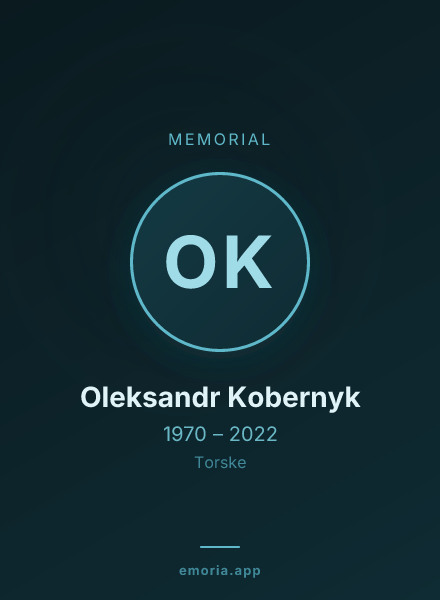 Memorial portrait of Oleksandr Kobernyk
