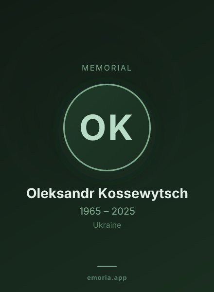 Memorial portrait of Oleksandr Kossewytsch