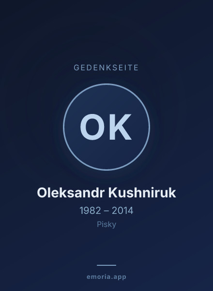 Gedenkportrait von Oleksandr Kushniruk