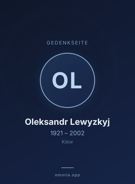 Gedenkportrait von Oleksandr Lewyzkyj