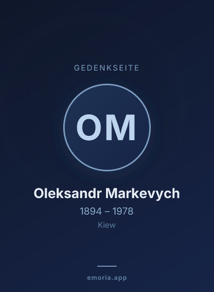 Gedenkportrait von Oleksandr Markevych