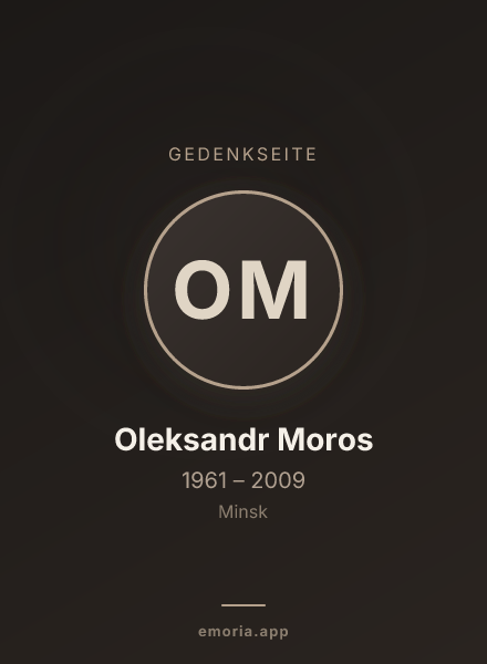 Gedenkportrait von Oleksandr Moros