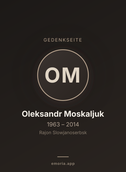 Gedenkportrait von Oleksandr Moskaljuk