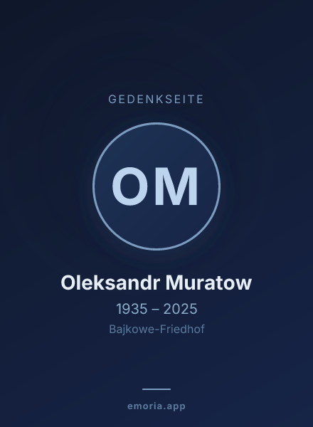 Gedenkportrait von Oleksandr Muratow