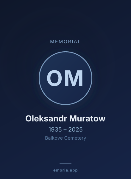 Memorial portrait of Oleksandr Muratow