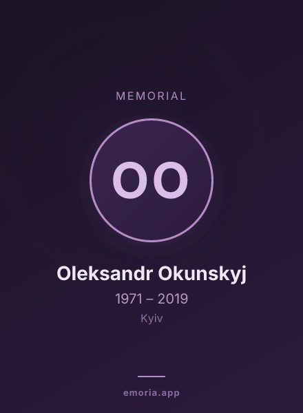 Memorial portrait of Oleksandr Okunskyj