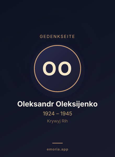 Gedenkportrait von Oleksandr Oleksijenko
