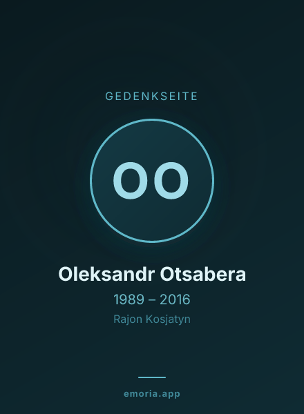 Gedenkportrait von Oleksandr Otsabera
