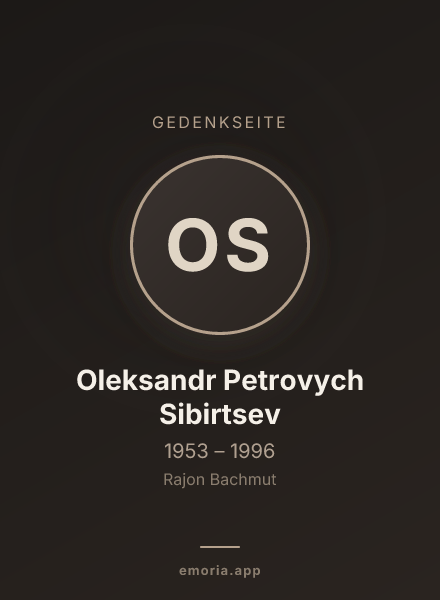 Gedenkportrait von Oleksandr Petrovych Sibirtsev