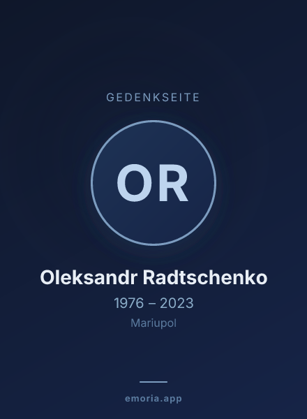 Gedenkportrait von Oleksandr Radtschenko