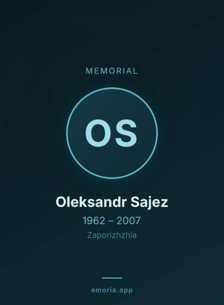 Memorial portrait of Oleksandr Sajez