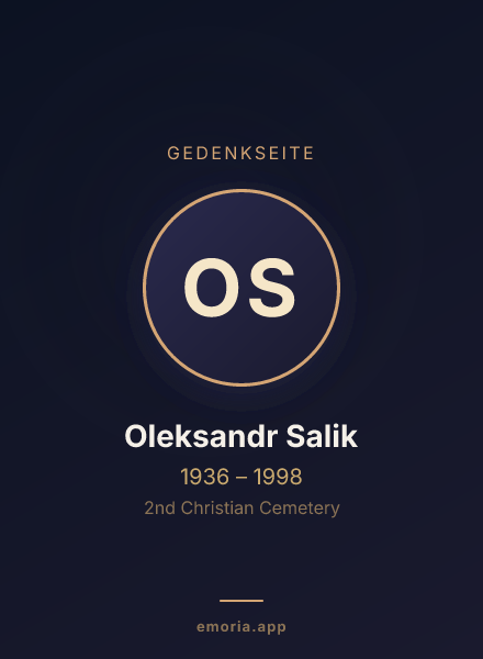 Gedenkportrait von Oleksandr Salik