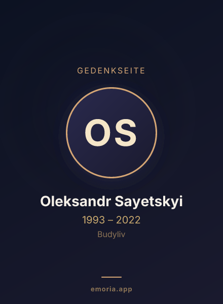 Gedenkportrait von Oleksandr Sayetskyi