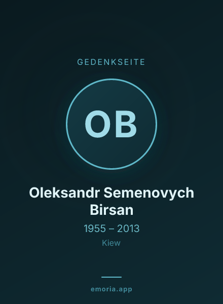 Gedenkportrait von Oleksandr Semenovych Birsan