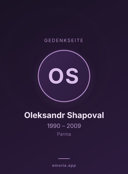 Gedenkportrait von Oleksandr Shapoval