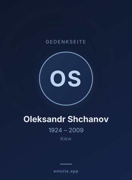 Gedenkportrait von Oleksandr Shchanov