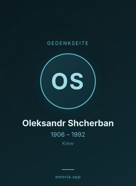 Gedenkportrait von Oleksandr Shcherban