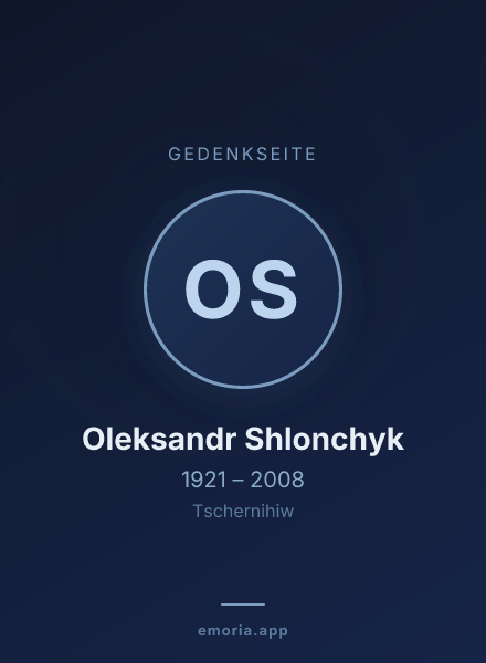 Gedenkportrait von Oleksandr Shlonchyk