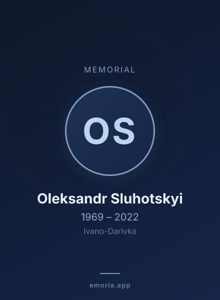 Memorial portrait of Oleksandr Sluhotskyi
