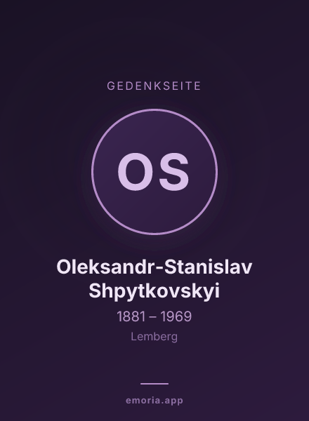 Gedenkportrait von Oleksandr-Stanislav Shpytkovskyi