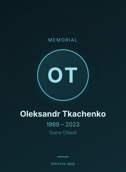 Memorial portrait of Oleksandr Tkachenko