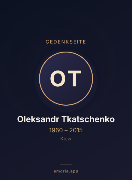 Gedenkportrait von Oleksandr Tkatschenko