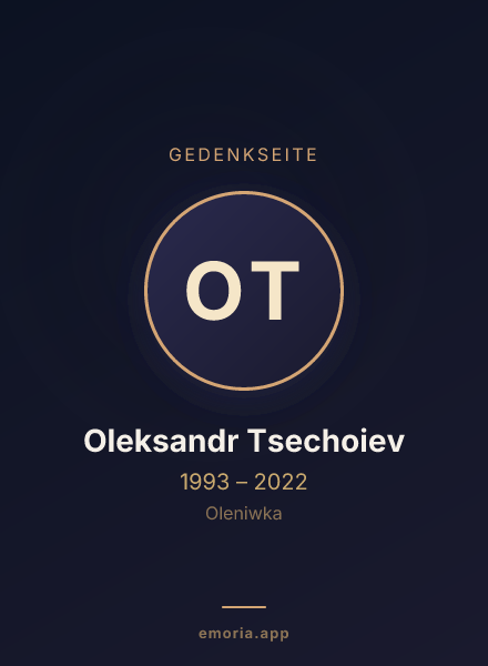 Gedenkportrait von Oleksandr Tsechoiev