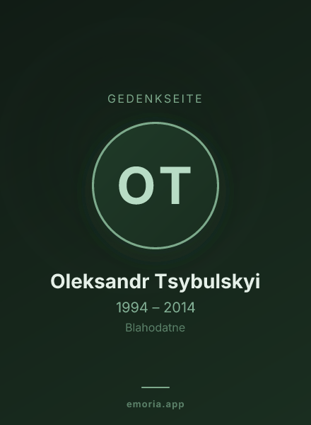 Gedenkportrait von Oleksandr Tsybulskyi