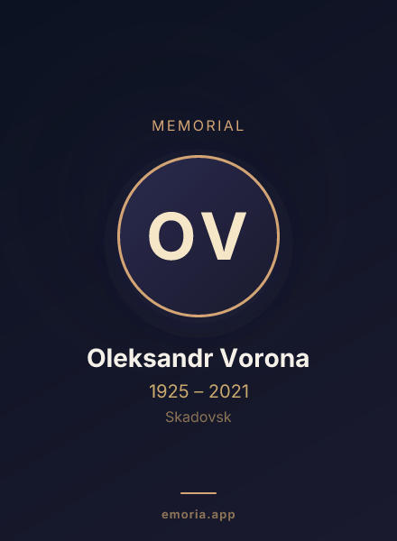 Memorial portrait of Oleksandr Vorona