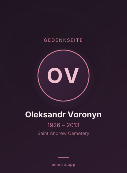 Gedenkportrait von Oleksandr Voronyn