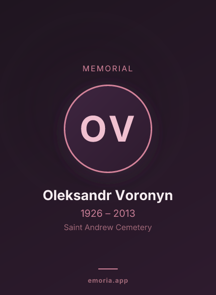 Memorial portrait of Oleksandr Voronyn