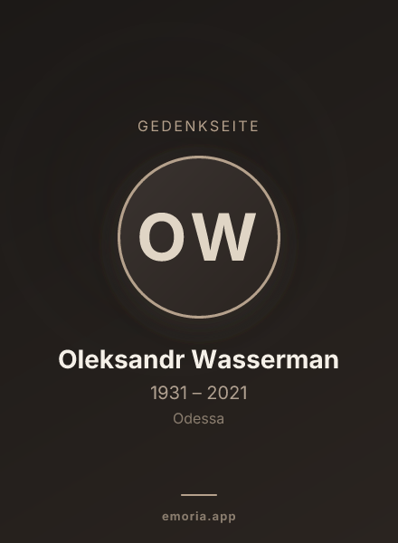Gedenkportrait von Oleksandr Wasserman