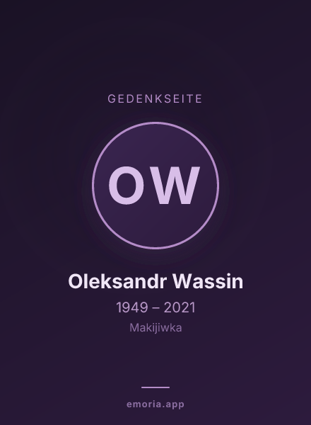 Gedenkportrait von Oleksandr Wassin