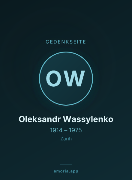 Gedenkportrait von Oleksandr Wassylenko