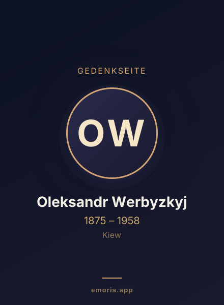 Gedenkportrait von Oleksandr Werbyzkyj