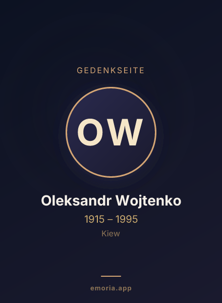 Gedenkportrait von Oleksandr Wojtenko