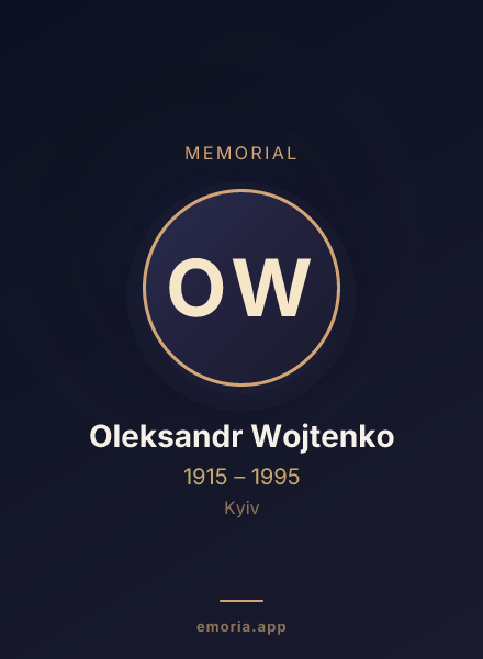 Memorial portrait of Oleksandr Wojtenko