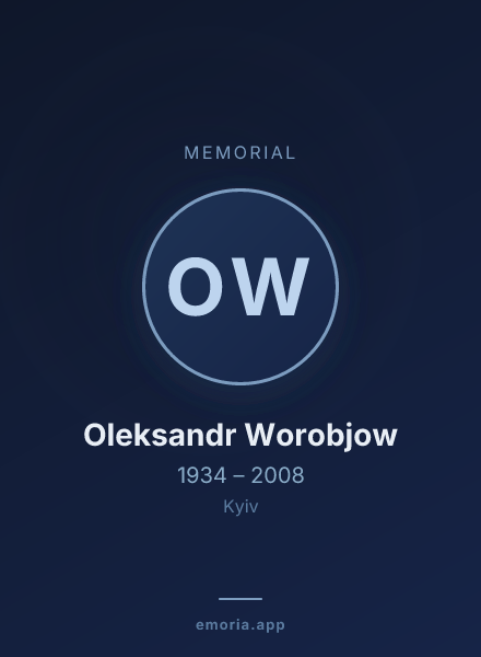 Memorial portrait of Oleksandr Worobjow