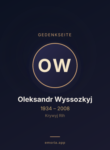 Gedenkportrait von Oleksandr Wyssozkyj
