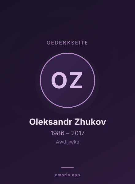 Gedenkportrait von Oleksandr Zhukov