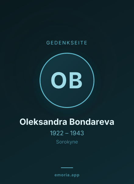 Gedenkportrait von Oleksandra Bondareva