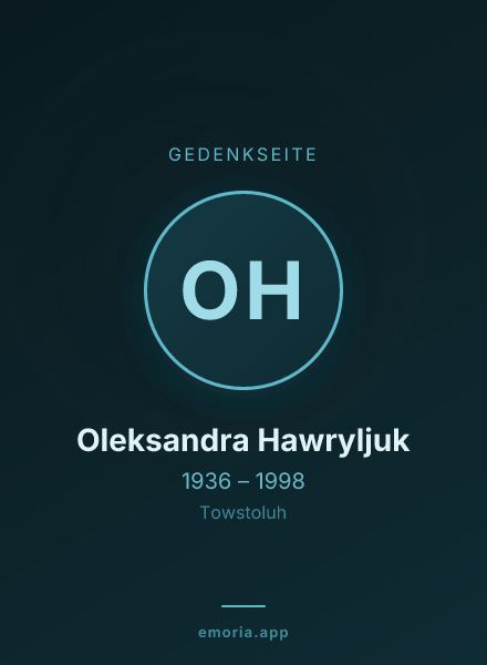 Gedenkportrait von Oleksandra Hawryljuk
