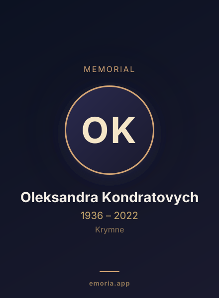 Memorial portrait of Oleksandra Kondratovych